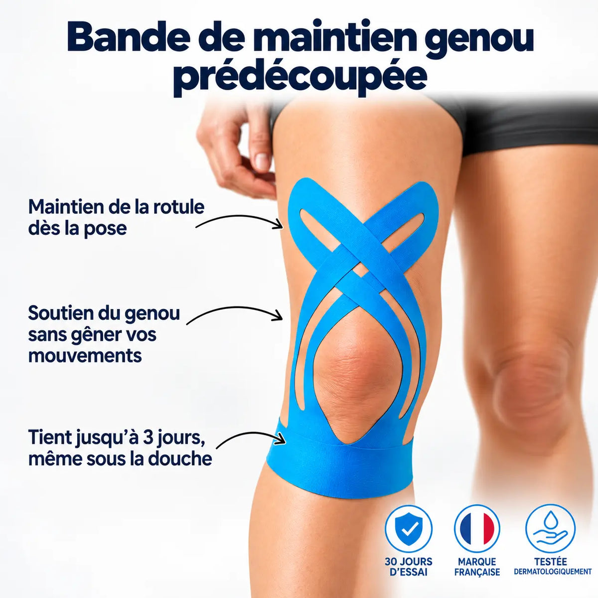 Bande de kinésiologie genou prédécoupée | Banger-S