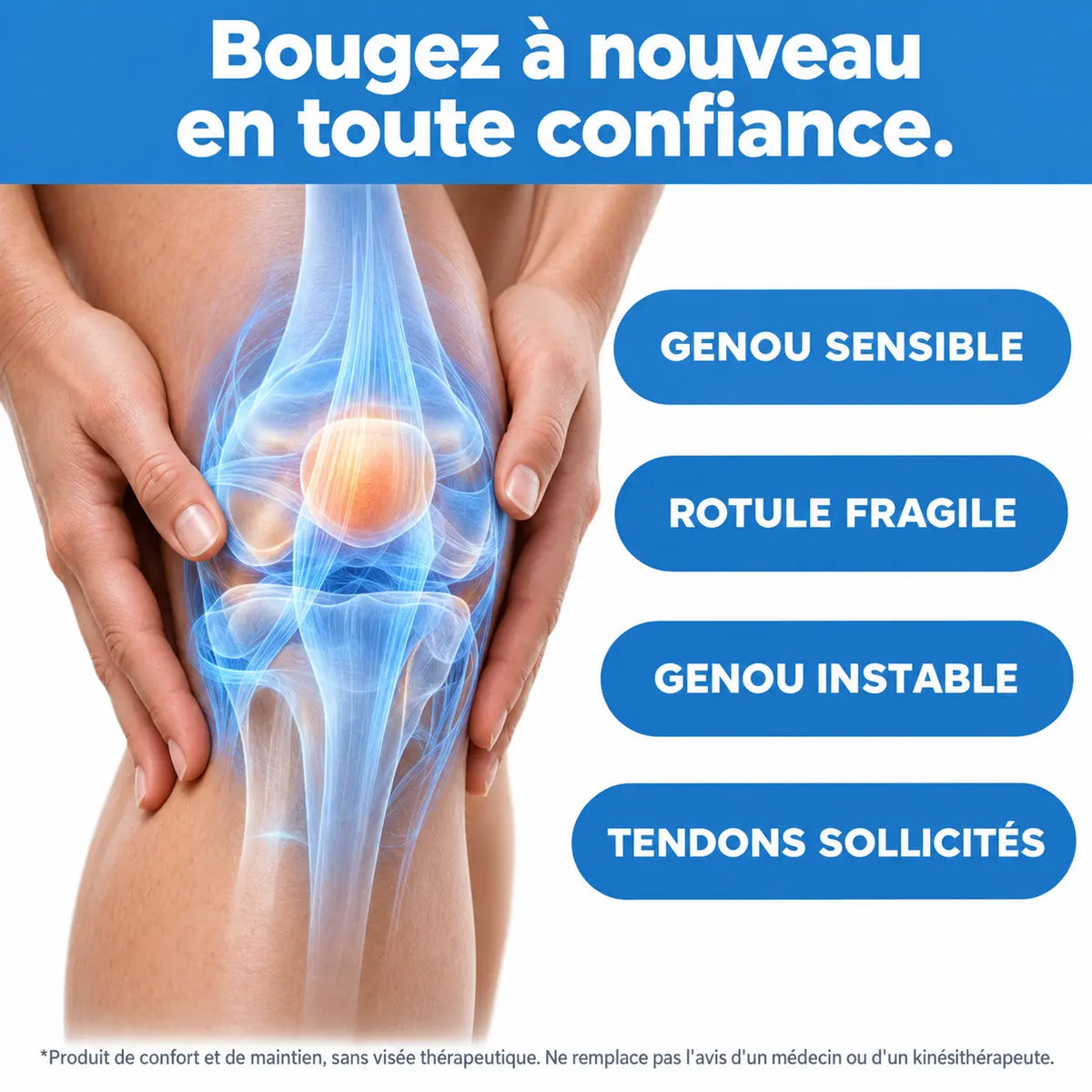 Bande de kinésiologie genou prédécoupée | Banger-S